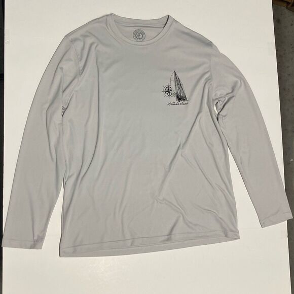 Vapor Apparel Long Sleeve Wanderlust Fishing Swim Shirt Size XL Gray UPF 50+ - Picture 3 of 11